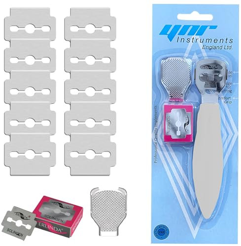 YNR Callus Remover for Feet - Foot File Corn & Callus Remover, Pedicure Tool Includes 10 Replacement Heads, Heel Scrubber & Scraper, Corn Remover for Feet | (White)