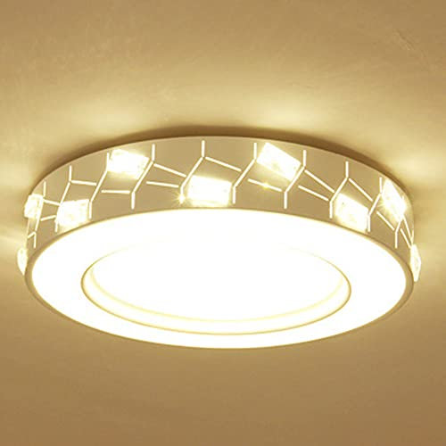 Accesorio De Techo De Araña De Cristal Accesorio De Iluminación De Panel Redondo para Interiores con Iluminación De Borde Luces De Techo LED para Cocina, Dormitorio Regulable 3000K/4000K/6000K