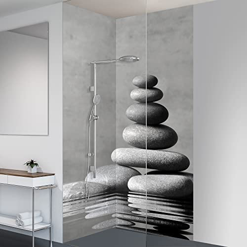 yourplate Duschrückwände mit individueller Größe (2 Rückwände – Premium Nano Matt – spa09) – Duschrückwand Alu mit Feuchtigkeitsschutz – Rückwand Dusche zur einfachen Montage