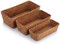SUMtree Seagrass Storage Basket Rectangular Rattan Storage Baskets Natural wicker Basket Bins for Home Shelf Organizer Set of 3 (Caramel)