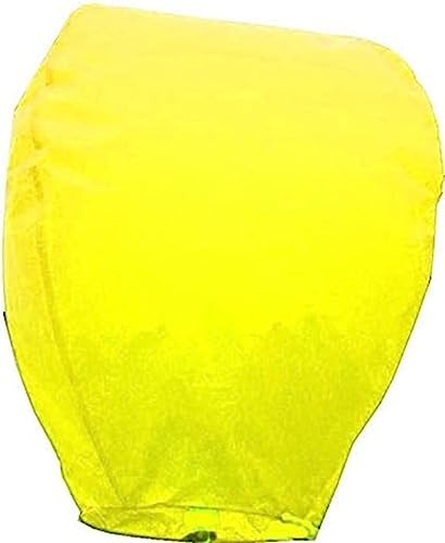 e-shop2door 10 PCs Chinese Sky Flying Lanterns floating Khoom Fay Kong Ming(ECO Wirefree) (yellow)