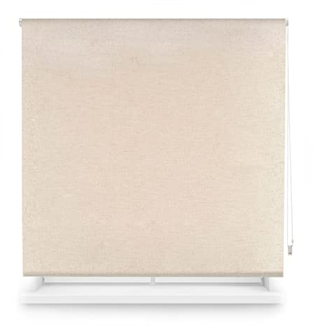 Blindecor Verdunkelungsrollo nach Maß | Leinenfarbe | 150 x 230 cm (Breite x Höhe) Stoffgröße 147 x 225 cm | Verdunkelungsrollo für Fenster
