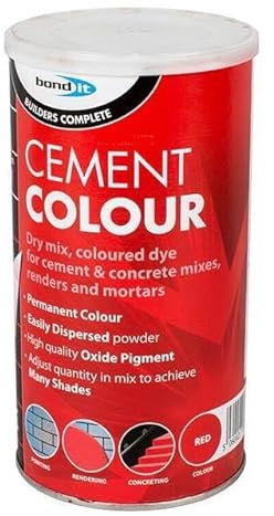 Bond It Powdered Cement Colour Mortar Pointing Concrete Colouring Pigment Dye 1Kg Mortar, Brick, Pointing, Render and Concrete Toner (Red)