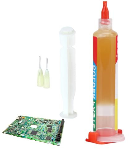 Veeteah Pasta saldante – 10 ml No-Clean forte pasta adesiva per saldatura, siringa per pasta saldante per telefoni, circuiti stampati, televisori, sensori, alloggiamento in metallo, motori