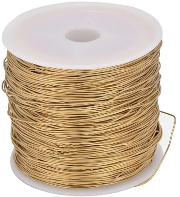 Alambre de acero inoxidable 304 de 3 metros, alambre de oro recubierto de PVD for fabricación de joyas Diy, alambre de 0,4/0,5/0,8/1,0mm(1.0mm 3meters)