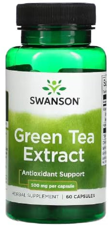 Swanson - Green Tea Extract | Standardized Polyphenols for Antioxidant & Metabolic Support | 60 Capsules