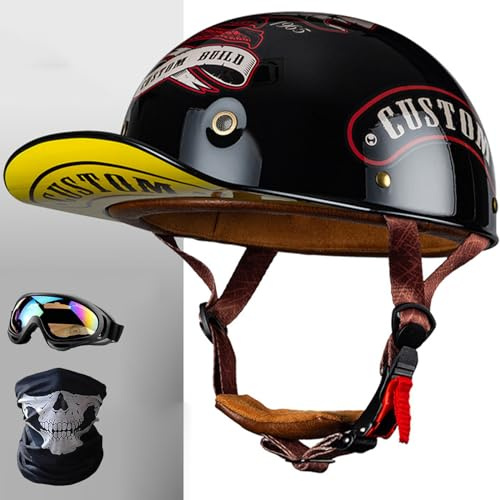 Halvjet motorcykelhjälm basebollkeps vintage halvt jet hjälm halvt skal, retro öppen motorcykelhjälm keps stil, baseboll halva hjälmar jet ECE godkänd