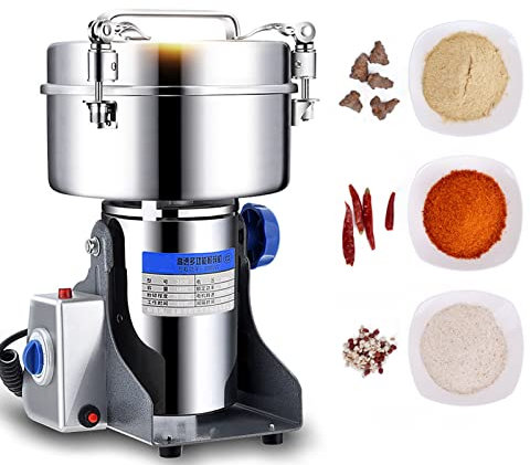 1000G Elektrische Getreidemühle Schnelle Geschwindigkeit Kräutermühle Rostfreier Stahl Getreidemühle Swing-Typ Zum Mahlen Von Getreide, Gewürzen, Pfeffernüssen, Samen, Kaffeemühlenpulver 1600W