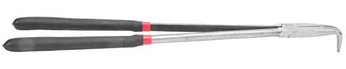 Gebogene Spitzzange, 400 mm/16 Zoll, extra langer Griff, 90 Grad abgewinkelte Backen, Handwerks- und Hobbywerkzeug für Mechaniker, Techniker, Hausreparaturen an schwer