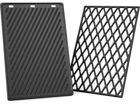 Onlyfire Set di Piastra Reversibile e Griglia di Cottura in Ghisa per Griglie a Gas Weber Spirit I & II 300 Serie(2007-2017), Spirit E/S 310, 320, 330, Spirit 400 Series, Spirit 700,Genesis Silver B/C