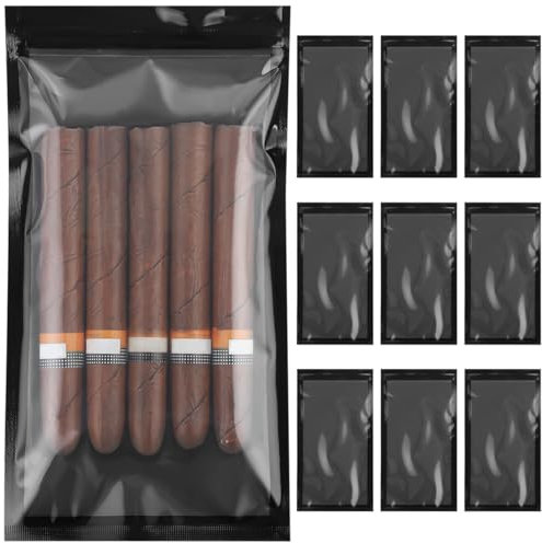 Chewtoyo Zigarrentasche für 10 Stück, Reise-Feuchtigkeitskontrolle, Zigarren-Humidorbeutel, wiederverwendbar, Reißverschluss, tragbar, 24,1 x 13 cm