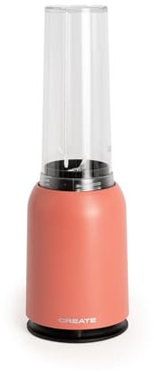 CREATE/MOI STUDIO/Batidora de vaso terracota/Tritura y emulsiona, para smoothies y batidos, vaso 400 ml, individual, libre de BPA, portátil, cuchillas de acero inoxidable, 230W