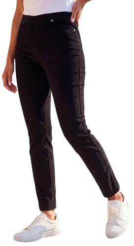 Roman Corduroy Straight Stretch Jean Trouser for Women UK Ladies Autumn Everyday Winter Holiday Elasticated Waist Comfy Pocket Detail Soft Bottoms Office Desk Pants
