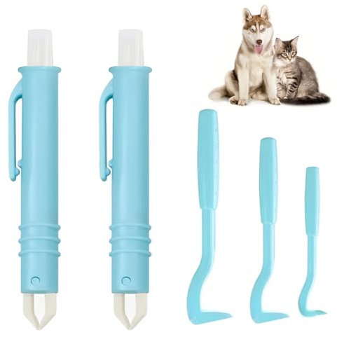 WUSJCOF Set Pinzette per Zecche per Cani, Gatti e Persone - Ganci e Pinzette per Zecche per Bambini e Animali Domestici, Rimuovi Zecche Sicuro per Zecche di Qualsiasi Dimensione