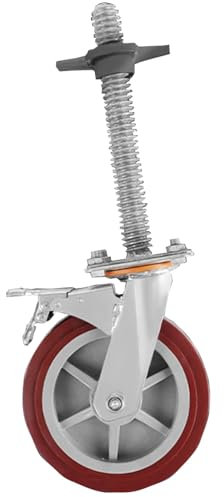 JTPMYFT Rueda Universal con Freno en Espiral de Alta Resistencia de 6 y 8 Pulgadas, Rueda for Andamios de Grado Industrial con amortiguación de Impactos de Poliuretano.(6inch)