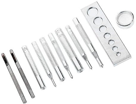 Anneome 11piezas Herramientas Para Instalar Broches De Ropa Perforador De Botones Remaches Para Principiantes y Profesionales