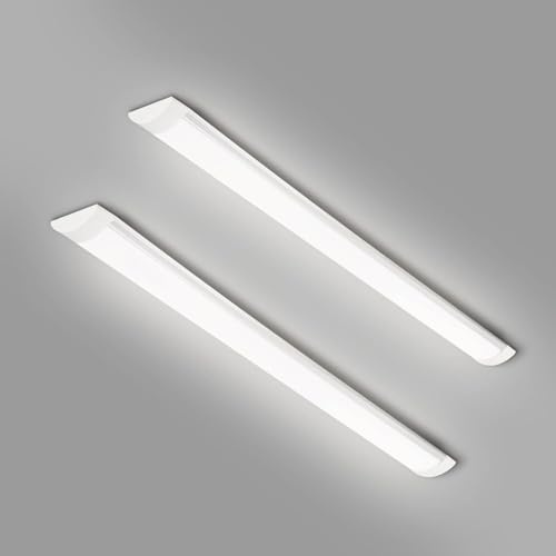 HZSANUE 3FT LED Batten Lights 35W, 4000LM 6500K Daylight White LED Tubes Light, Ceiling Lights,for Offices,Garages, Basement, Warehouse Attic, Gym(2 Pack)