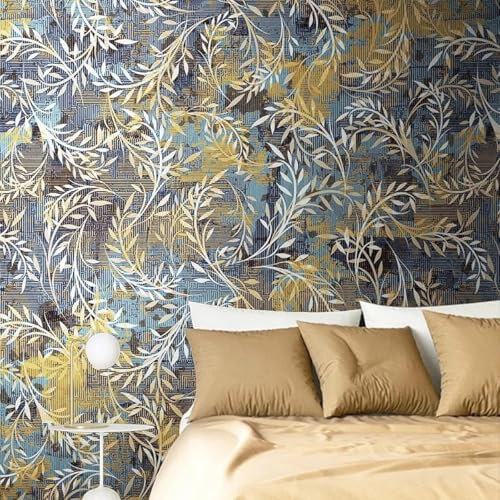 XLMING Abstraktes Retro Blatt Kreativ 3D Tapete Dekorative Seidenoptik Speisesaal Arbeitszimmer Wohnzimmer Schlafzimmer Sofa TV Wand-150cm×105cm