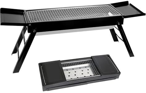 Huayeex Barbecue Charbon Portable Pliable - Barbecue de Camping au Charbon - Équipement Portable de Barbecue pour Pique-nique, Randonnée, Fêtes en Plein Air, Plage, Camping, Randonnée avec Sac à Dos