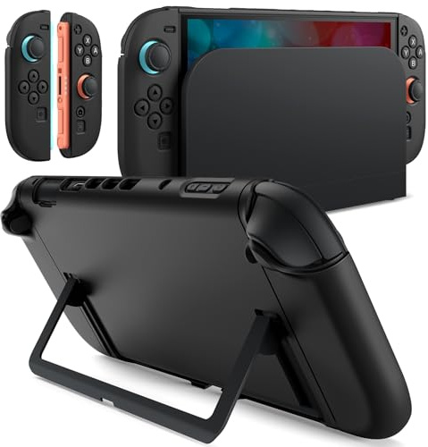 JETech Coque Fine Dockable pour Nintendo Switch 2, Noir | Design Dockable avec Joy-Con Détachables, Prise en TPU Souple, Étui Housse Dos en PC Mat, Protection Anti-Rayures