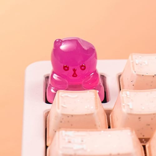 Custom Artisan Keycaps - Cute Bear Resin Keycaps Custom Purple ESC Keycap Fit for Cherry Mx Switches Mechanical Keyboard | Fit for Cherry Mx Switches Mechanical Keyboard