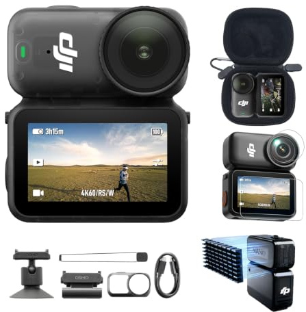 DJI Osmo Nano Standard Combo 128GB Mehrere Zubehörteile Bundle | 4K/60fps kleine Mini-Cam mit 1/1,3″ Sensor, 143° Weitwinkel-Video, 200 min Akku, überall anbringbar, wasserdicht POV-Kamera
