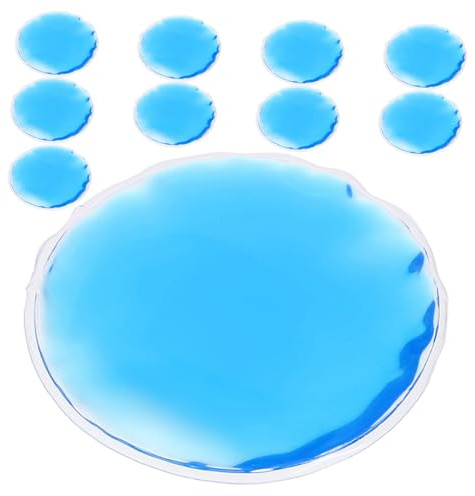 INOOMP Runde Kühlende Augenpads gegen Augenmüdigkeit 10 Stück aus Pvc und Gel zur Kalt und Wärmetherapie für Zuhause und Unterwegs