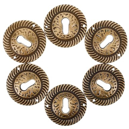 IWOWHERO 6 Stück Ovale Vintage Schlüsselblenden aus Zinklegierung Dekorative Schlüssellochabdeckungen für Antike Kommoden Möbelbeschläge Langlebig Einfach Montierbar Eleganter Retro stil