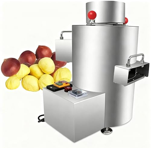XSDAJSD Pelapatate, Macchina Automatica per pelare Le Castagne, pelapatate in Acciaio Inox, pelapatate Elettrico Professionale per Castagne, Macchina Commerciale per pelare Le Castagne, 200 kg/h