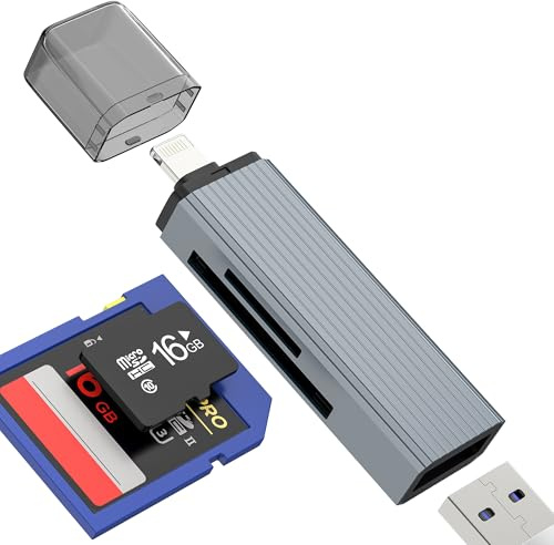 SD Kartenleser Lightning Adapter für iPhone 14 13 12 11 Pro Max USB auf Karte Handy Digital Kamera Karten Daten Übertragen Speicher Übertragung Bilder OTG Speicherkarte Transfergerät Transfer Zubehör