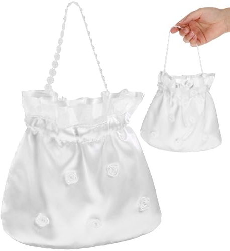 JEWEDECO Borsa da Sposa Morbido 20x21 Cm Coulisse, Sacchetti Portaconfetti per Bomboniere, Accessorio per Matrimoni e Borsa Damigella D’onore per Feste e Cerimonie