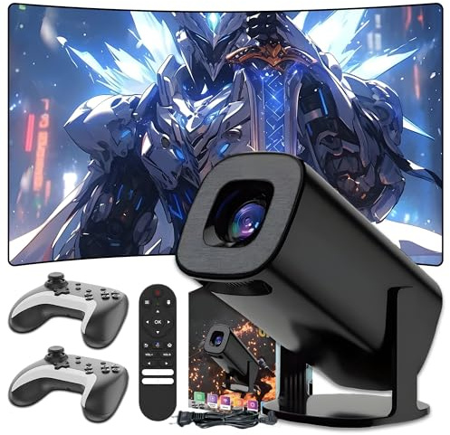 U1 Mini Beamer mit kabellosem Controller,Android14 Tragbar Projektor mit WLAN&Bluetooth,Smart Beamermit 200 Lumen&1280×720p-Auflösung,Ideal für Heimkino,Gaming,Camping&Outdoor-Aktivitäten (Schwarz)