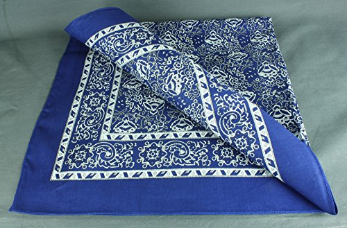 Buddel-Bini Versand Halstuch/Vierecktuch Paisley 70x70 cm blau