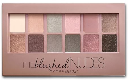 Maybelline The Blushed Nudes Eyeshadow Palette Makeup, 12 Pigmented Matte & Shimmer Shades, Blendable Powder, 1 Count