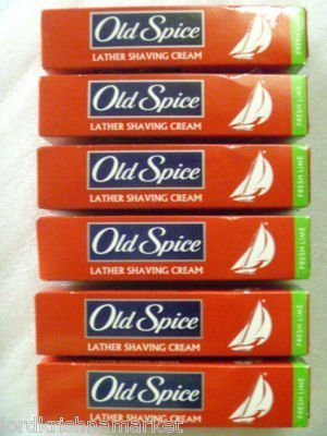 6 X Old Spice Shaving Cream Lather Foaming Fresh Lime 70g X 6 Pack by Old Spice