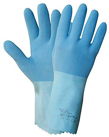 NITRAS 1611 Blue Power Grip Latexhandschuhe, Arbeitshandschuhe, Schutzhandschuhe - 12 Paar, Größe:9 (L)
