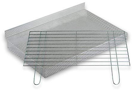 BitWa grillgaller 4 mm och kastrull 80 x 40 cm i en uppsättning grillkamin