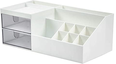 Auptiz Make-up Organizer mit Schubladen Beauty Organizer Make-up Lagerung Kosmetische Schminktisch Organizer ür Dresser Schlafzimmer Badezimmer (2 Schublade)