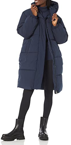 Amazon Essentials Damen Oversized Lange Puffer Jacke (Erhältlich in Übergröße), Marineblau, L