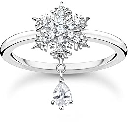 THOMAS SABO Damen Ring Schneeflocke mit weißen Steinen