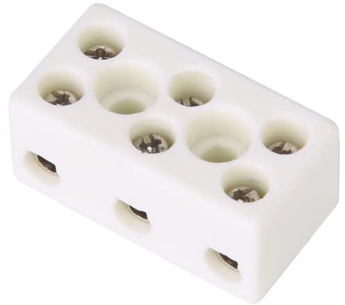 Morsettiera in ceramica, connettore per filo ceramico a 3 vie 24A 10 pezzi per trasformatore