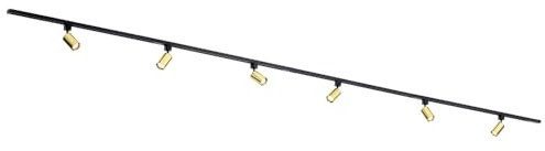 Qub - Focus III - Iluminación de riel de 1 fase - GU10 – 400cm – Forma I - 6 focos - Sistema de riel – Oro