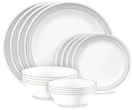 Corelle® Mystic Gray 16-piece Mugless Dinnerware Set, Service for 4