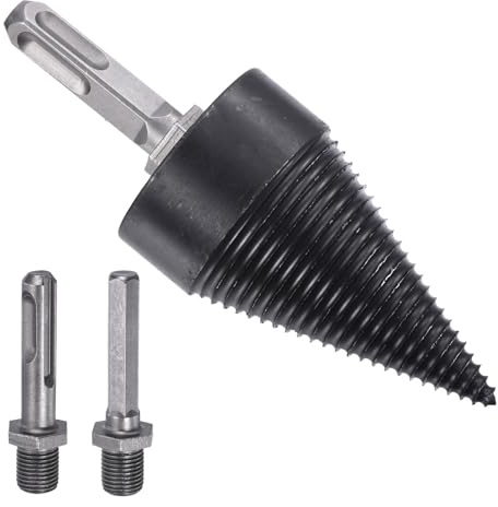 PATIKIL 50mm Firewood Log Splitter Drill Bit, 4Pcs/1Set Removable Drill Bits Electric Drills Screw Cone Driver with Drill Shafts for Home