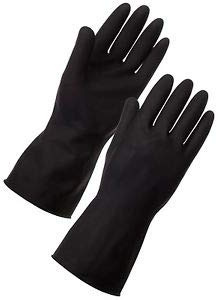 Heavy Duty Black General Household Rubber Gloves - Small