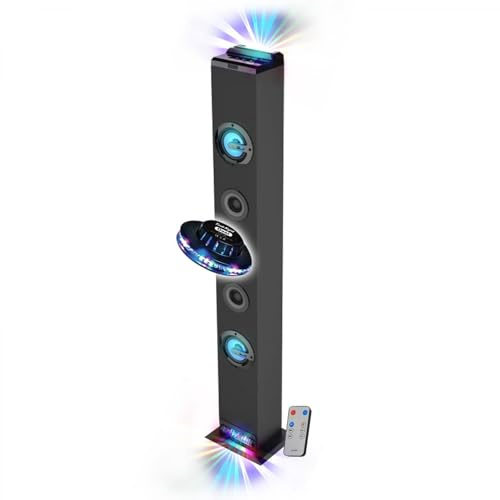 Tour de son INOVALLEY HP58BTH Lumière LED Multi rayons, Bluetooth, Radio FM, AUX 4x 15W, Télécommande, LED OVNI