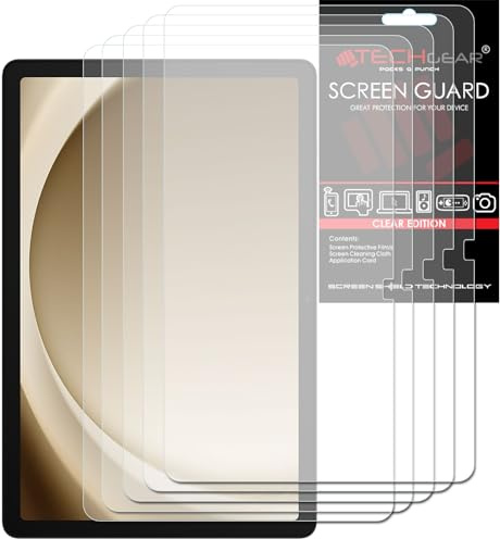 TECHGEAR 5 Pack Clear Screen Protectors for Samsung Galaxy Tab A11 Plus / A11+ (2025) & Tab A9 Plus / A9+ (2023) 11 [HD Clarity] [Scratch-Resistant] [Stylus & S Pen Compatible]