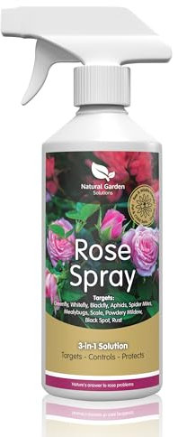 Organic Rose Spray Big Value 1L Black Spot Greenfly Whitefly Blackfly Aphids Scale Powdery Mildew