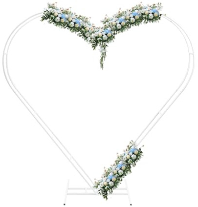 Hochzeit Bogen, 2.05m Herz Hochzeitsbogen, Blumenständer Metall Hintergrund Hochzeitsdekoration Ballonbogen, Hochzeitsdeko Blumen Ständer, für Geburtstags, Party, Bankett Dekorationen