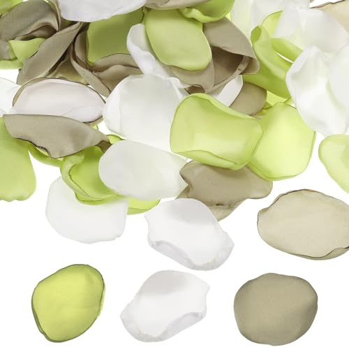 PATIKIL Petali Rosa Seta 100pz Artificiale Fiore Petali per Matrimonio Decorazioni Romantico Notte Spargimento Navata Petali Misto Verde